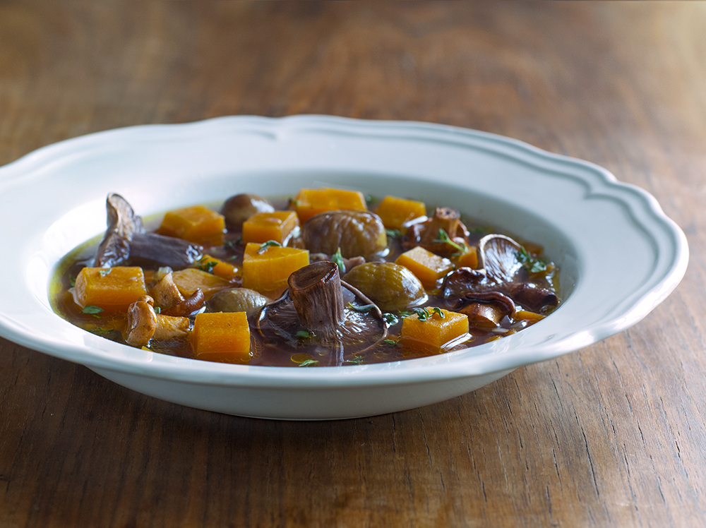 Mushroom, Butternut Squash and Chestnut Stew
