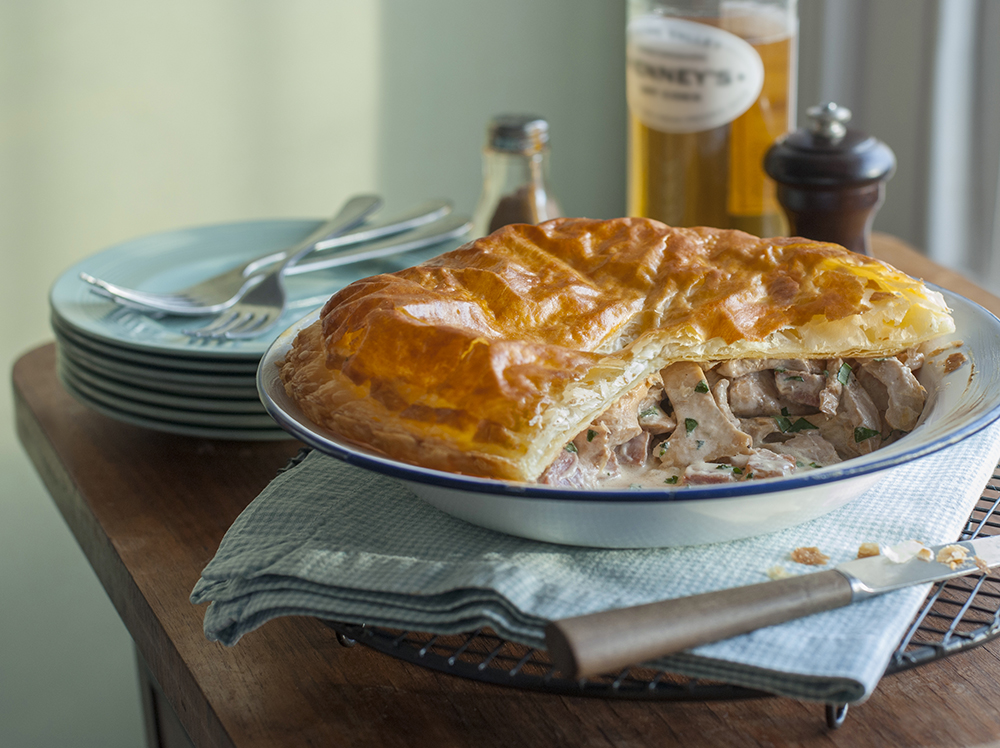 Hedgehog Pie with Ham, Cider and Tarragon