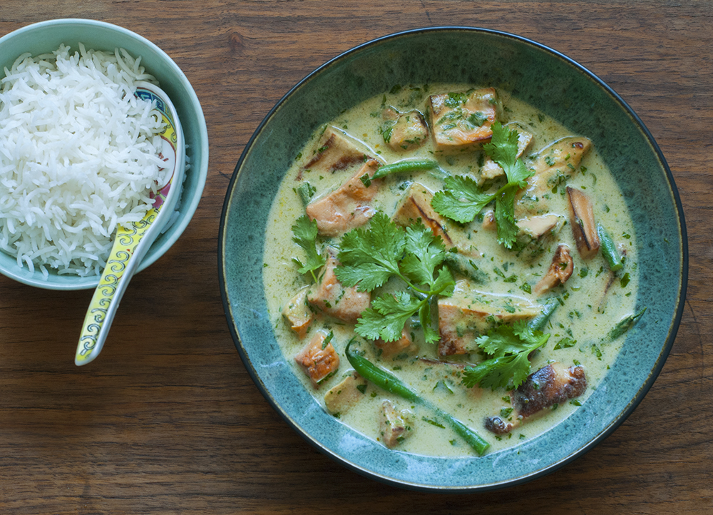 Green Curry with Chicken of the Woods