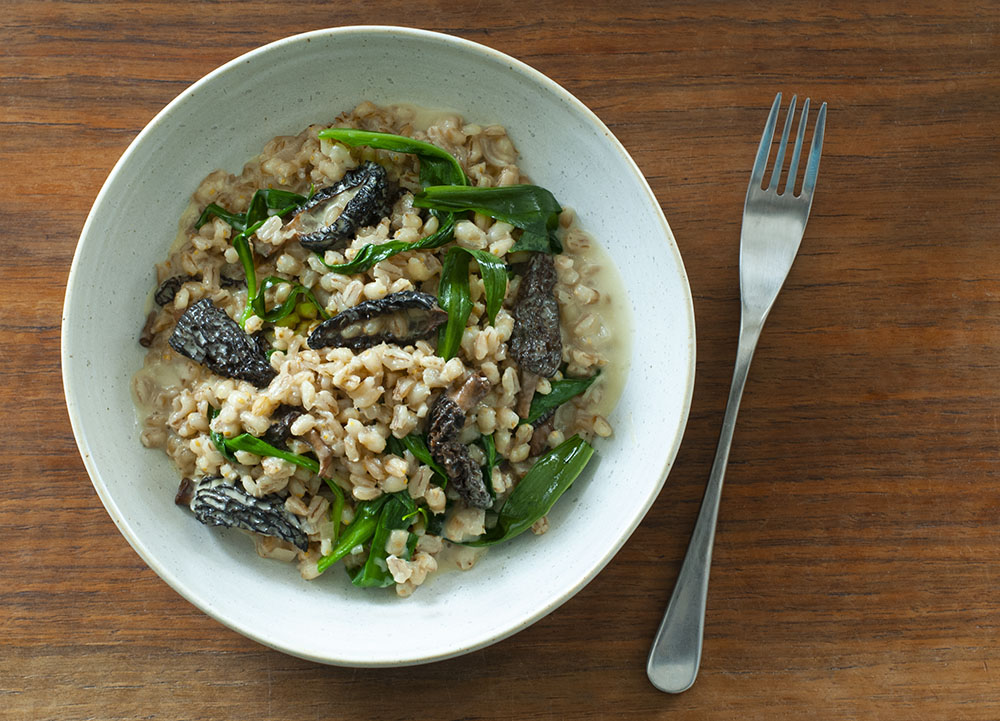 Pearl Barley Risotto with Morels and Wild Garlic
